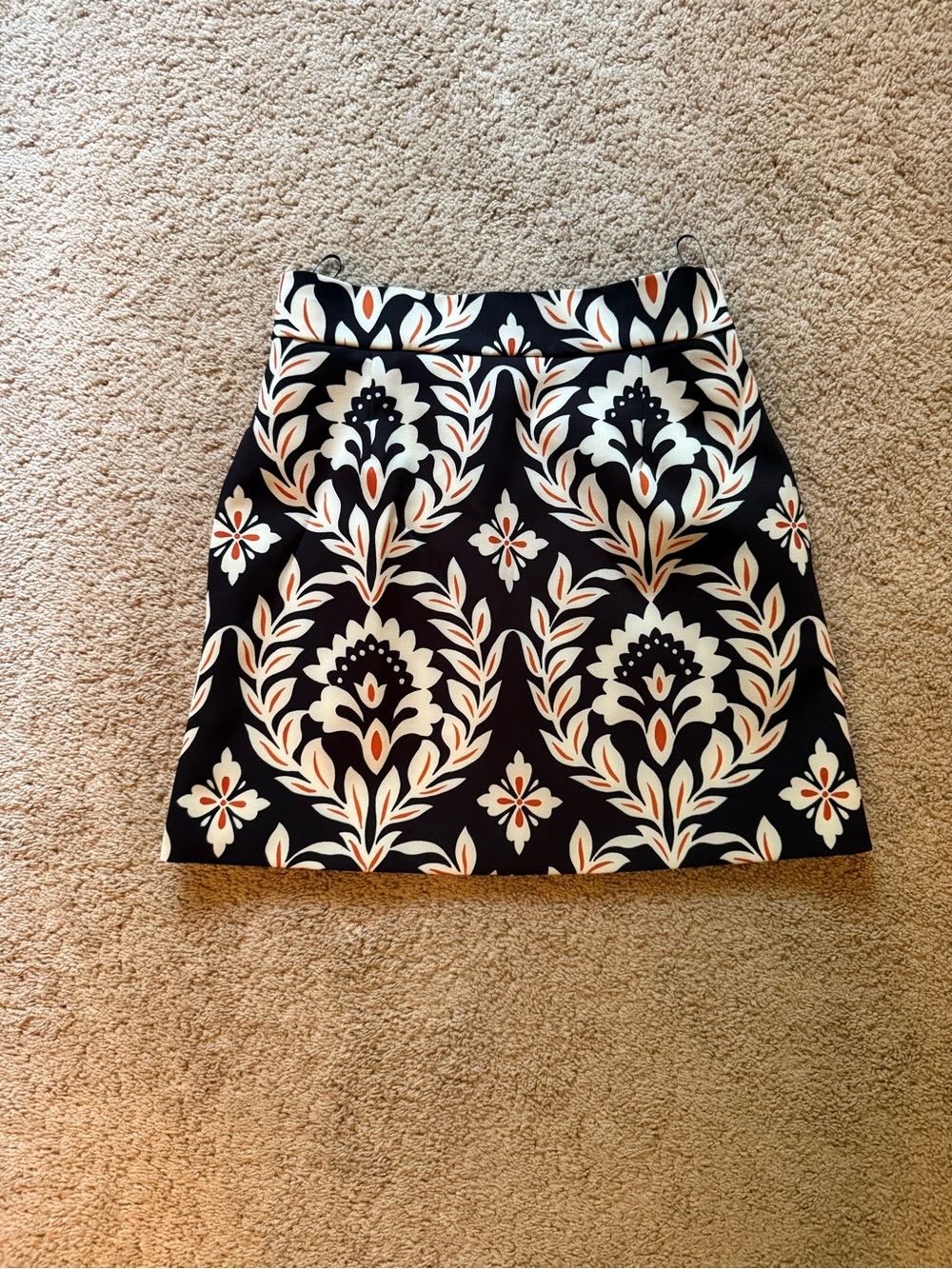 La DoubleJ Black Skirt with Cream & Orange Print - size S